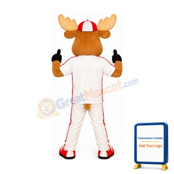 Smiling Lightweight Moose Mascot Costume