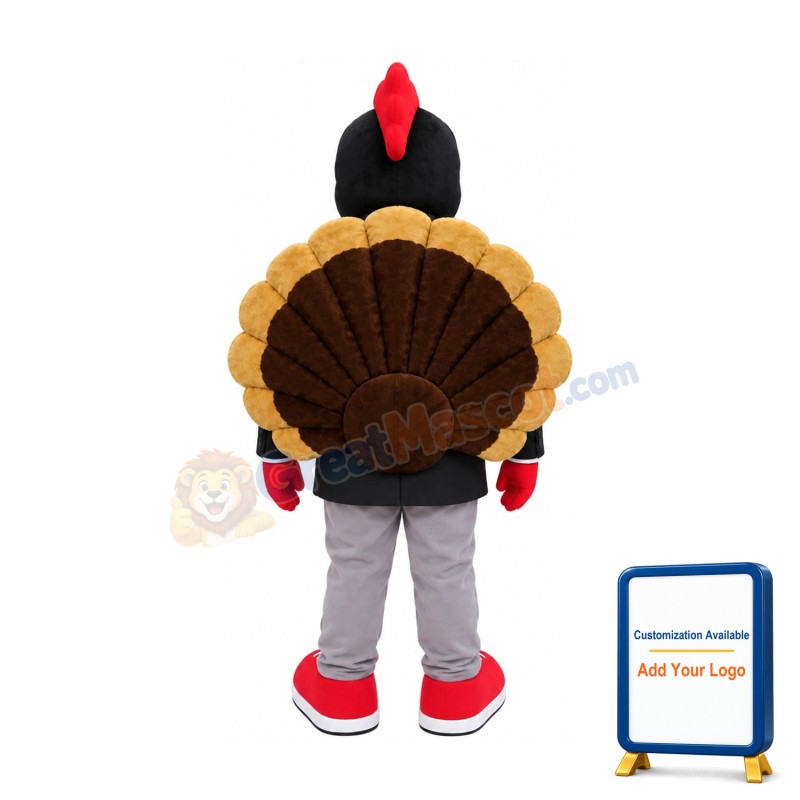 Handsome Turkey Mascot Costume