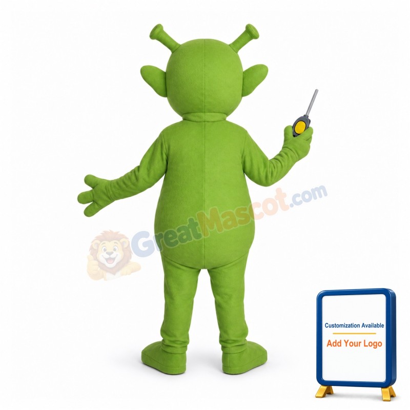 Cute Green Alien Mascot Costume