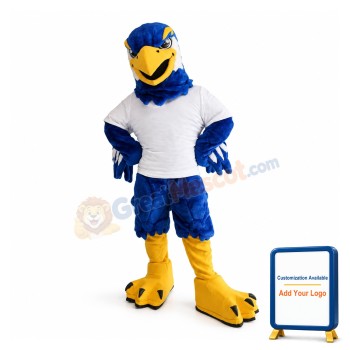 Fierce Blue & White Eagle Mascot Costume