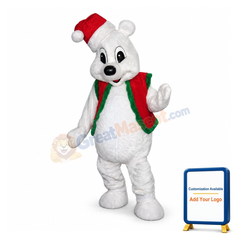 Lovely Christmas Polar Bear Mascot Costume