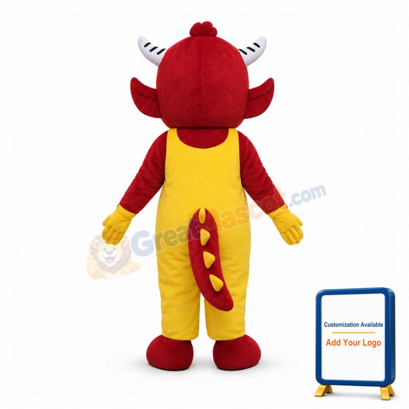 Red Devil Boy Mascot Costume