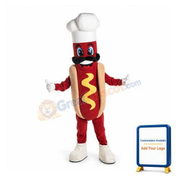Chef Hot Dog Mascot Costume