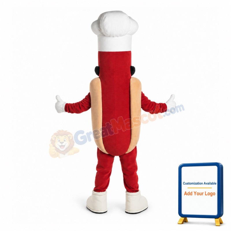 Chef Hot Dog Mascot Costume