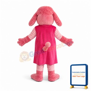 Pink Pregnant Dog Mascot Costume