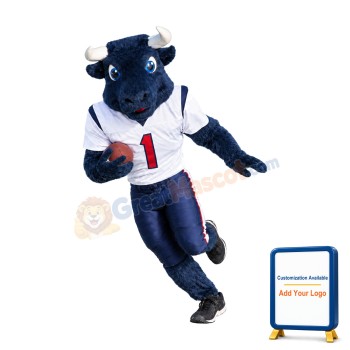 College Sport Blue Bull Mascot Costume