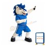 White & Blue Horse Mascot Costume