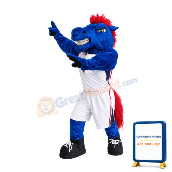Fierce Lightweight Blue Horse Mascot Costume