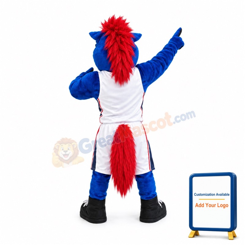 Fierce Lightweight Blue Horse Mascot Costume