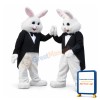 Handsome White Rabbit Mascot Costume