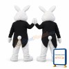 Handsome White Rabbit Mascot Costume