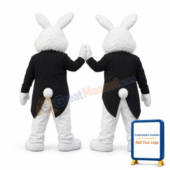 Handsome White Rabbit Mascot Costume