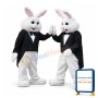 Handsome White Rabbit Mascot Costume