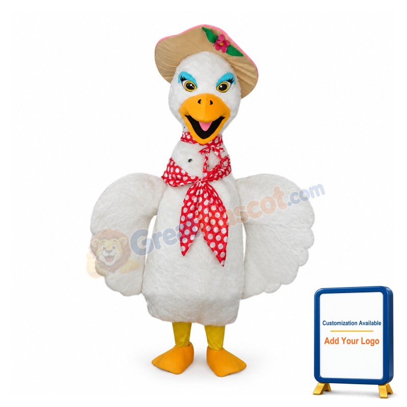 Beautiful Swan Mascot costume
