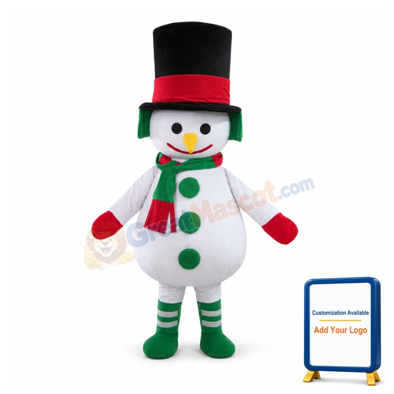 Lightweight Christmas Snowman Mascot Costume