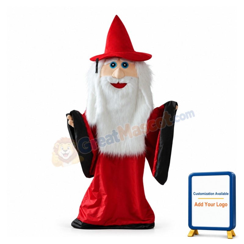 Red Coat Wizard Mascot Costume