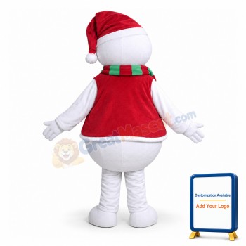Red Snowman Mascot Costume
