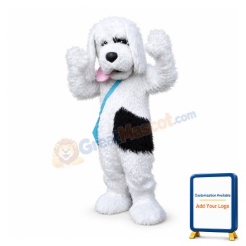 Plush White Dog Mascot Costume