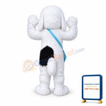 Plush White Dog Mascot Costume