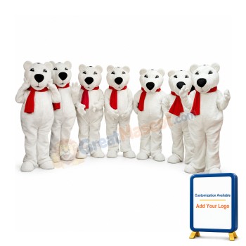 Christmas Polar Bear Mascot Costume