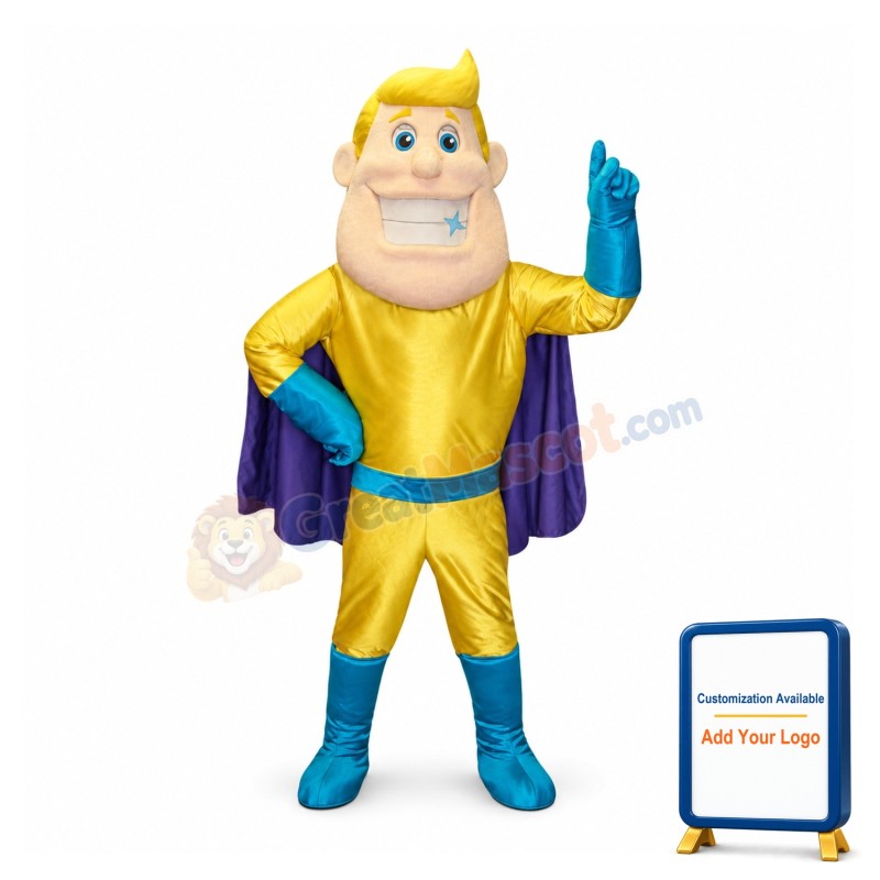 Super Man Hero Mascot Costume