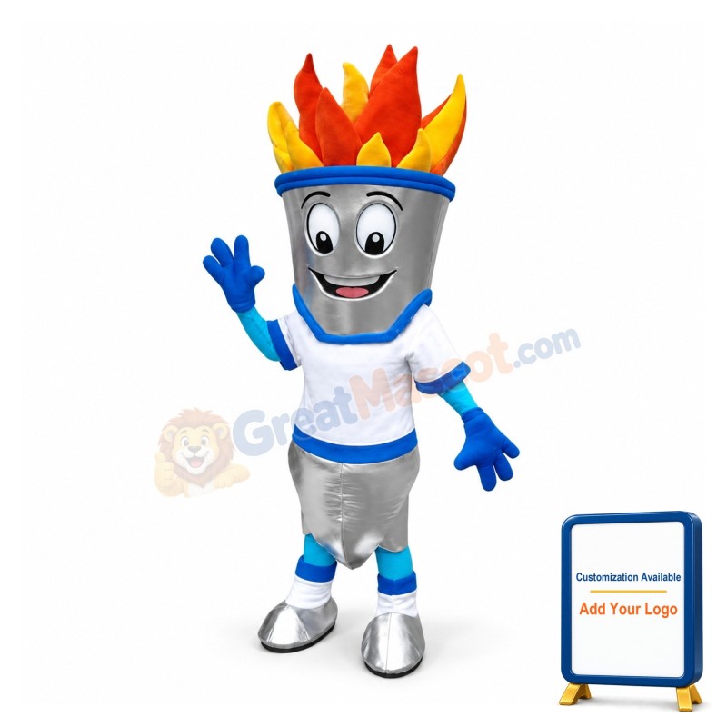 Torch Fire Mascot Costume