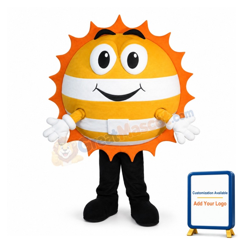 Golden Happy Sun Mascot Costume