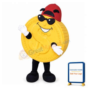Yellow Coins Mascot Costume