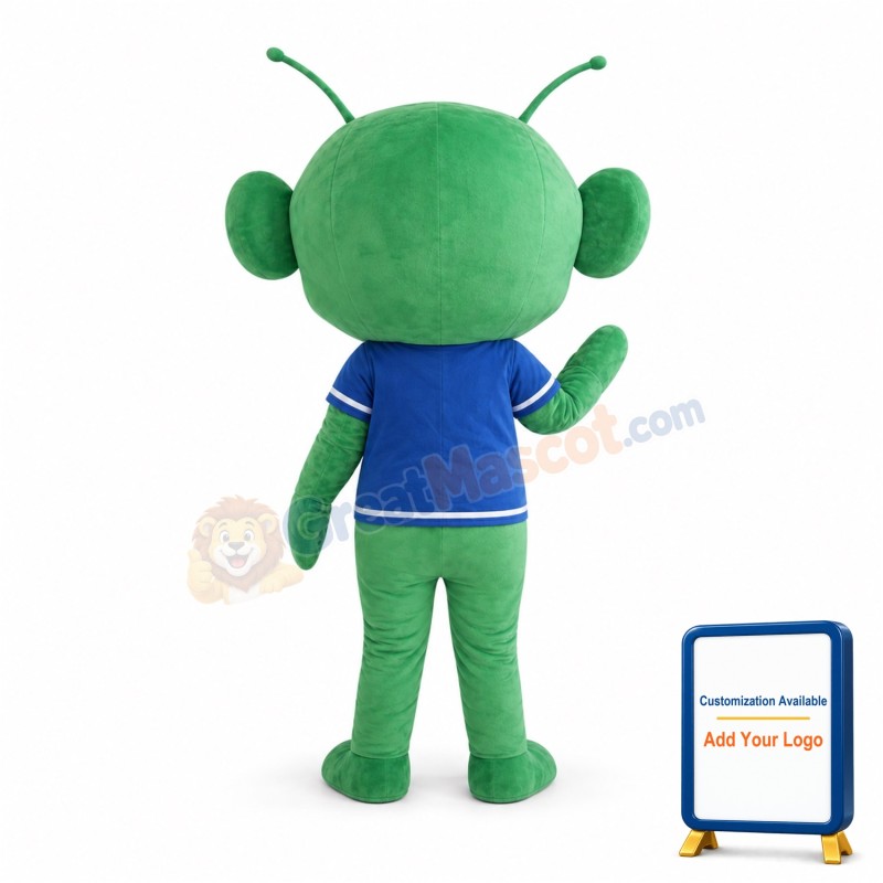 Big Head Green Alien Mascot Costume