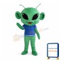 Big Head Green Alien Mascot Costume