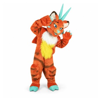 Orange Dragon Mascot Costume