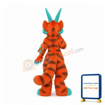 Orange Dragon Realistic Mascot Costume