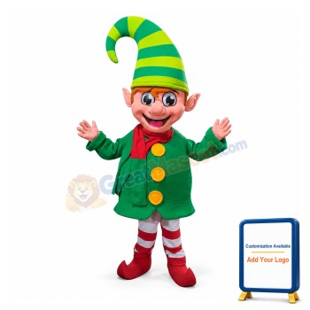 Happy Christmas Elf Mascot Costume