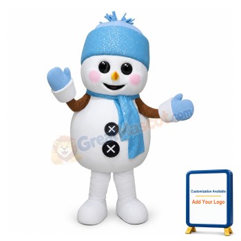 Blue Christmas Snowman Mascot Costume