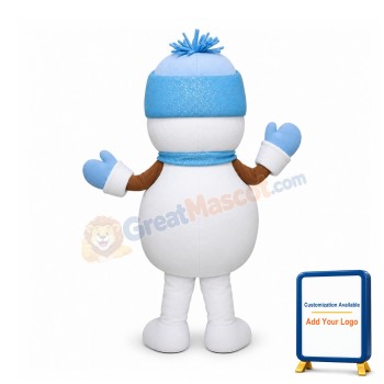 Blue Christmas Snowman Mascot Costume