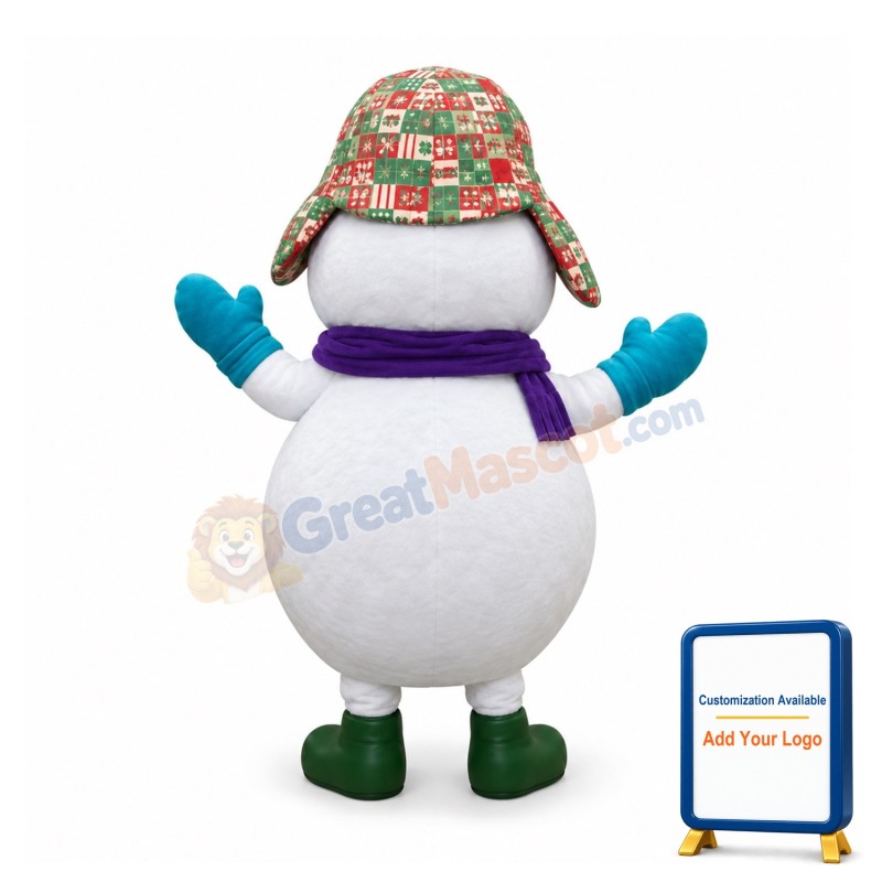 Super Cute Christmas Snowman Mascot Costume