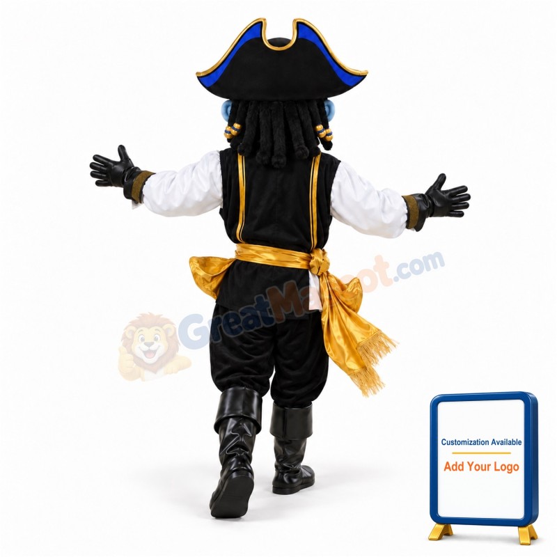 Blue Pirate Mascot Costume