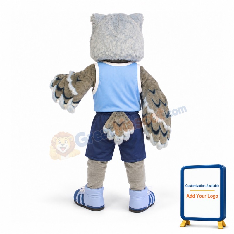 College Blue Owl Mascot Costume
