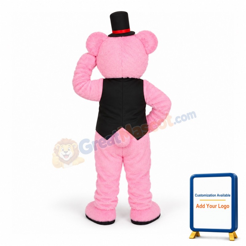 Super Pink Bear Mascot Costume