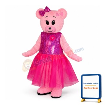 Beautiful Pink Bear Mascot Costume