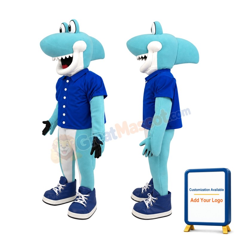 Cute Shark Mascot Costume