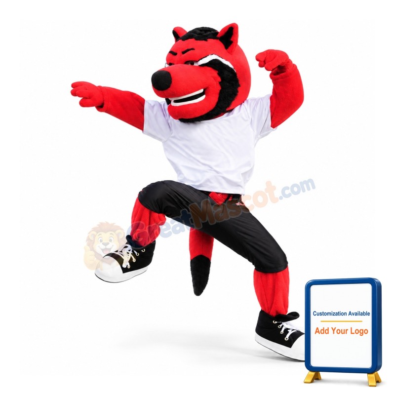 Happy College Wolf Mascot Costume