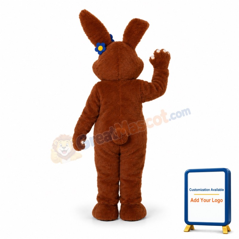 Brown Bunny Girl Mascot Costume
