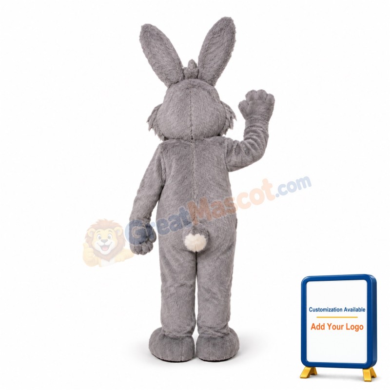 Grey Bunny Girl Mascot Costume