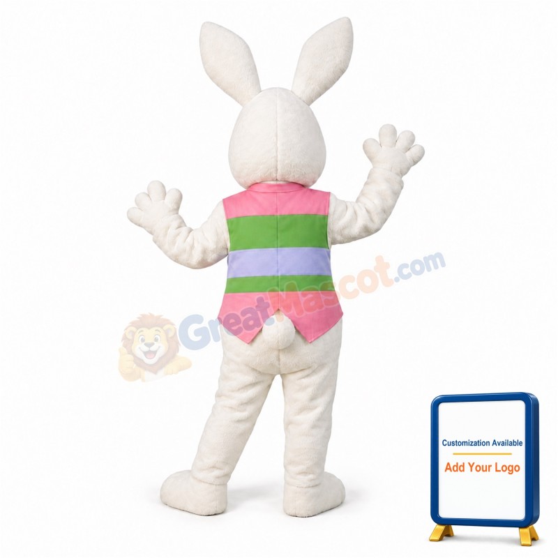 Pink & White Bunny Mascot Costume