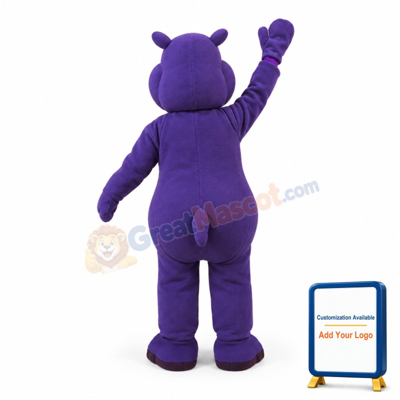 Purple Hippo Mascot Costume