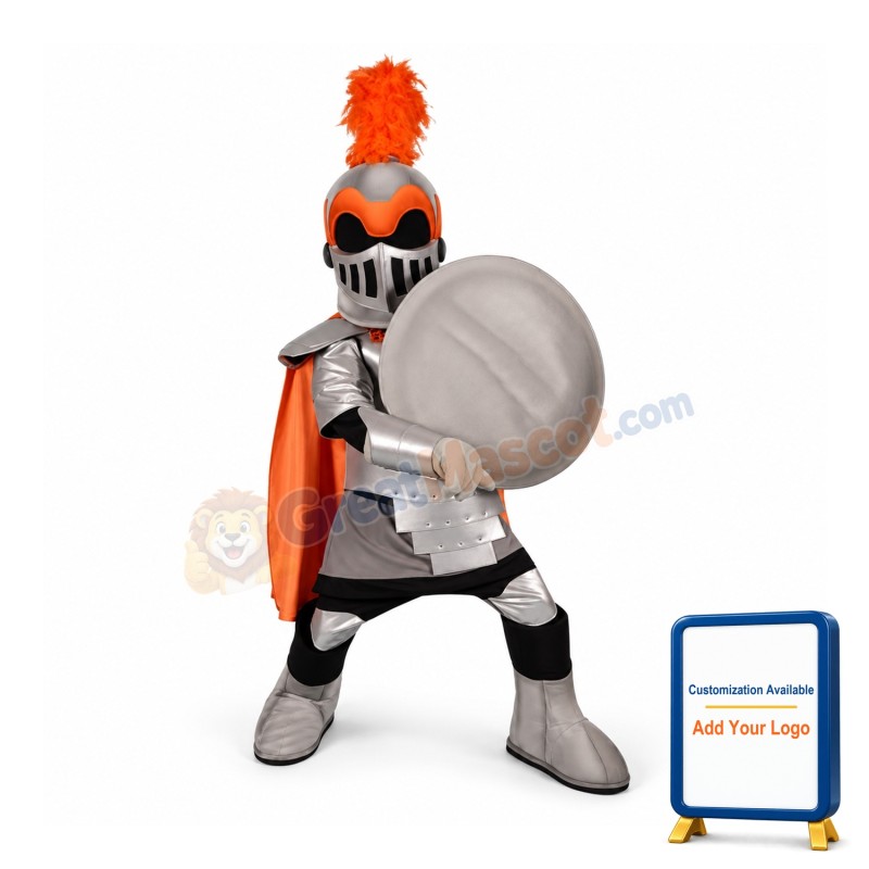 Silver Knight Mascot Costume