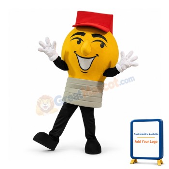 Yellow Light Bulb Mascot Costume