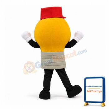 Yellow Light Bulb Mascot Costume
