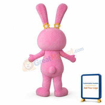 Pink Bunny Mascot Costume